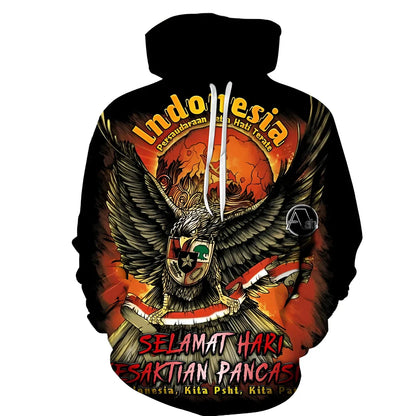 White men's hoodie with 3D digital print of blue eyes liger, 95% polyester, loose fit sizes XXS-6XL, side slit pockets