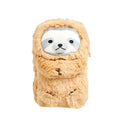 Soft velvet plush pencil case open showing empty interior for pens and pencils