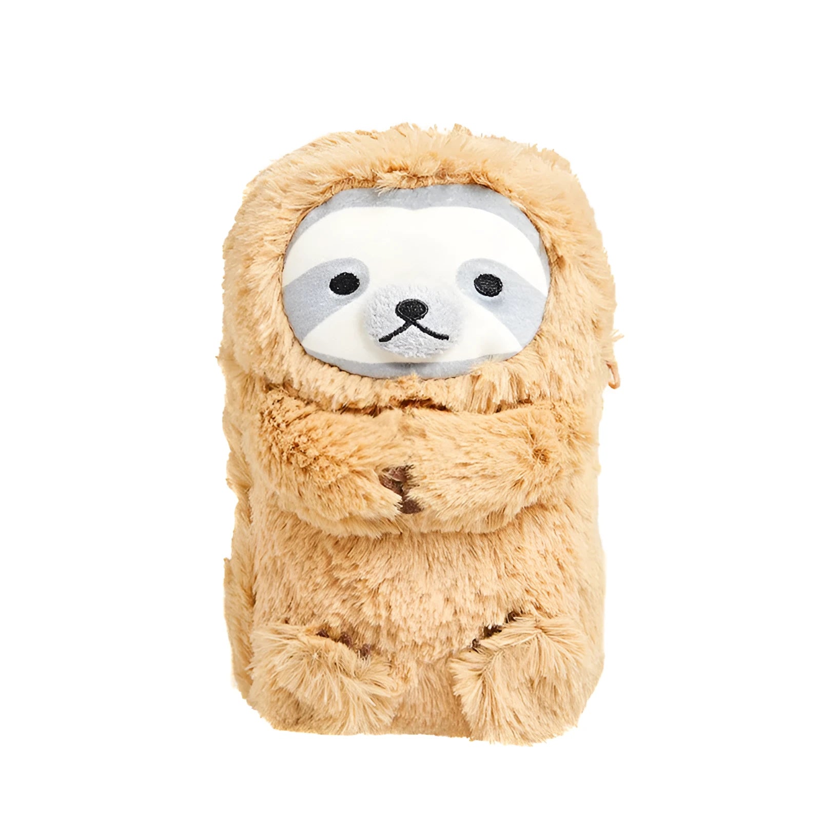 Soft velvet plush pencil case open showing empty interior for pens and pencils
