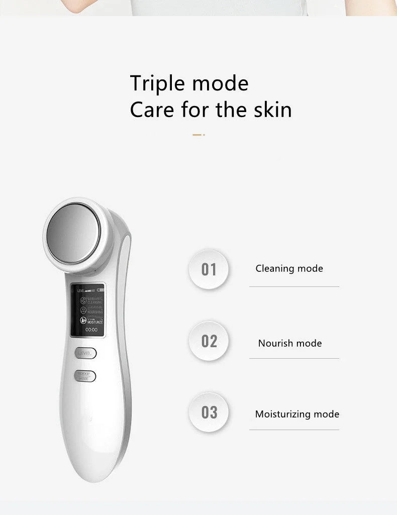 USB Rechargeable Negative Iontophoresis Beauty Device for deep skin cleansing and rejuvenation