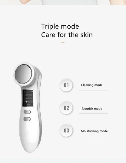 USB Rechargeable Negative Iontophoresis Beauty Device for deep skin cleansing and rejuvenation