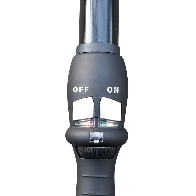 Black cone electric hair curler with ceramic glaze barrel and two temperature controls