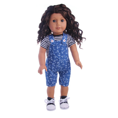 18-inch American doll clothes in pink and green, made from durable cloth