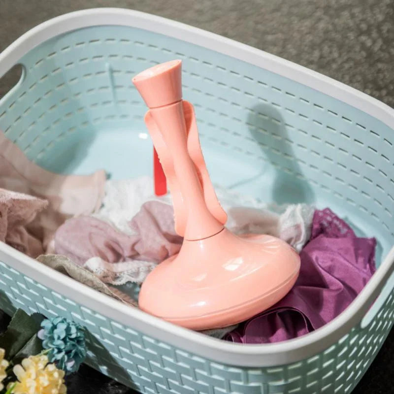 Compact and portable ultrasonic washing machine with bionic hand-rubbing action, 360-degree vortex rod, and quiet operation for convenient, deep cleaning on the go