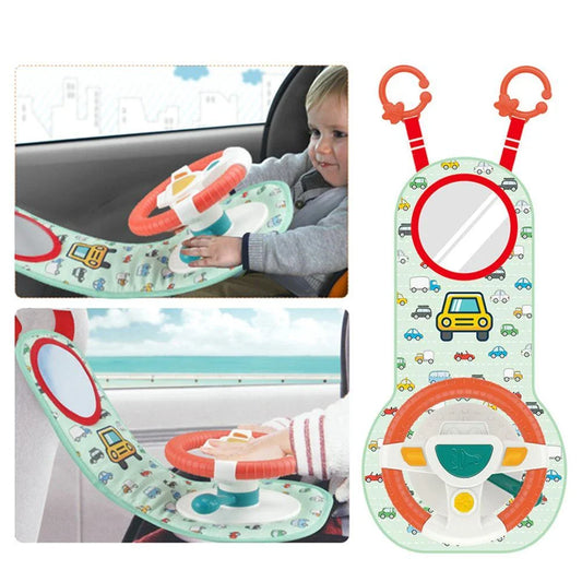 Interactive electric steering wheel toy for kids with sounds and lights