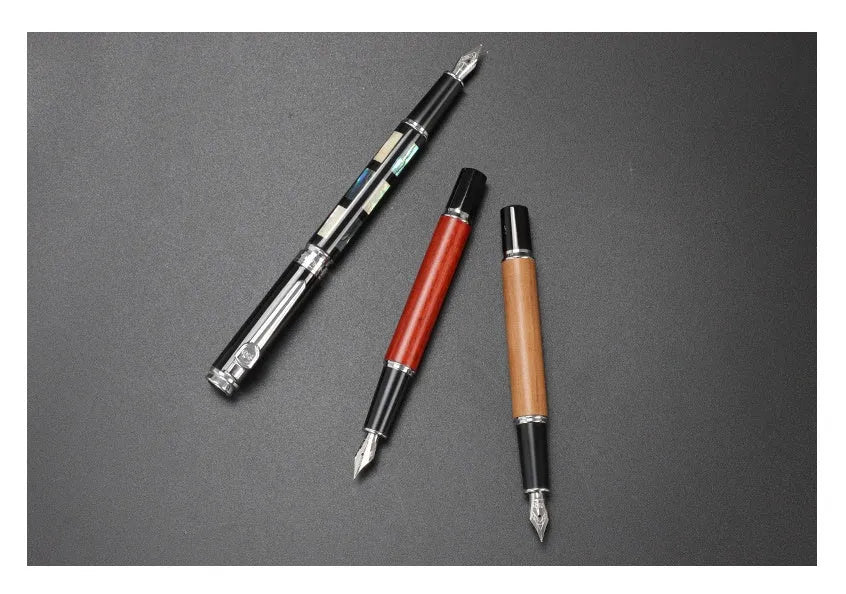 Ceramic colour lacquer pen with metal shell, shown with 0.5mm, 0.7mm, and 1.5mm nib options.