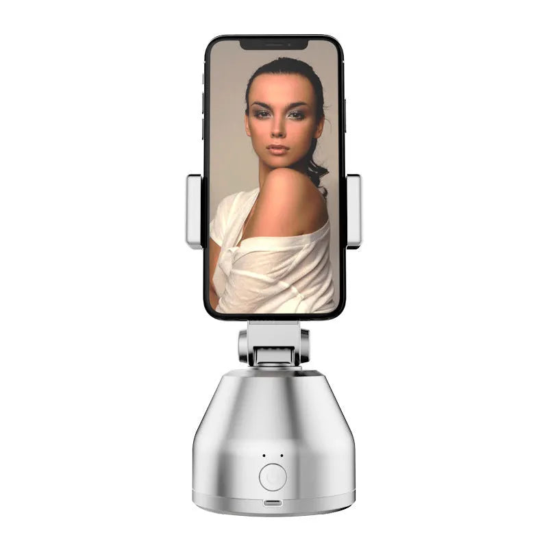 360-degree object tracking bracket for smartphone live broadcast with face recognition PTZ in white