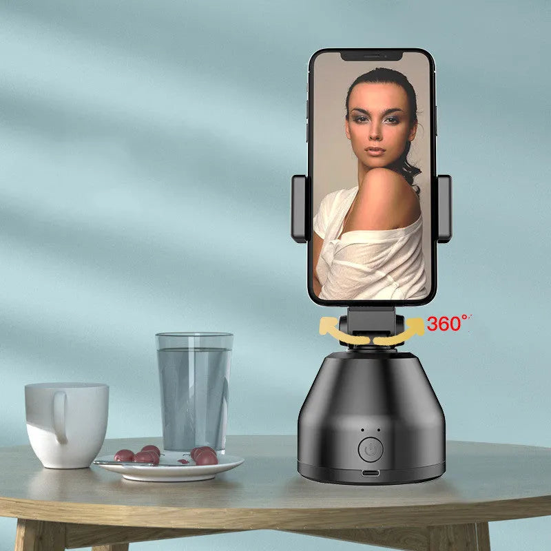 360-degree object tracking bracket for smartphone live broadcast with face recognition PTZ in white