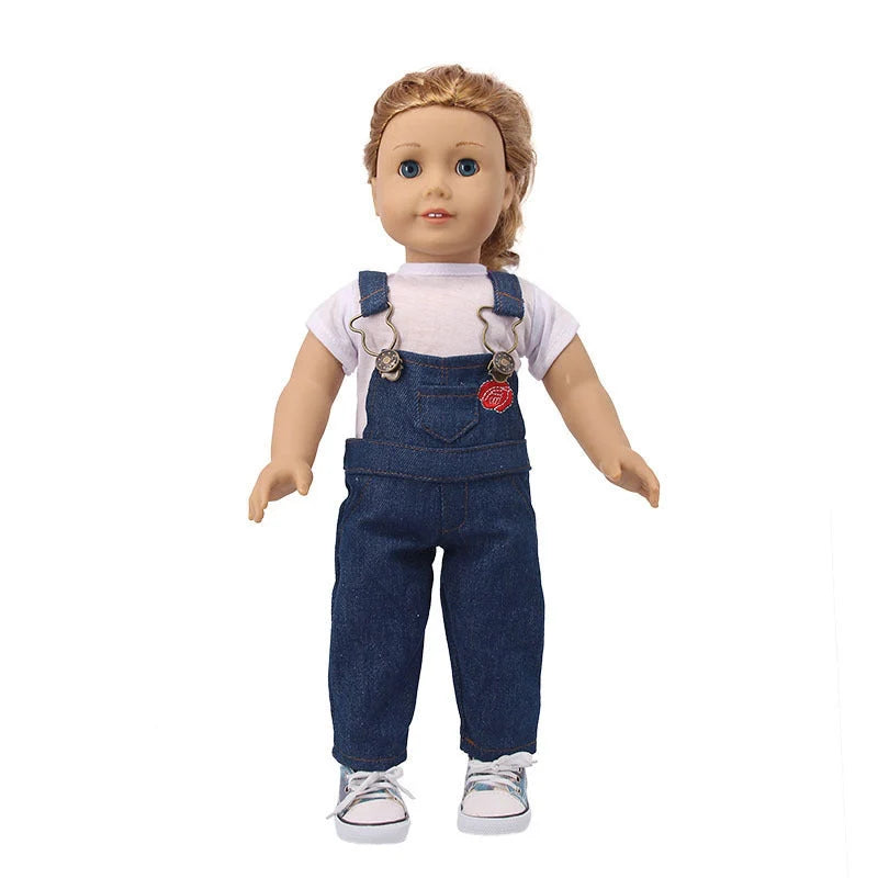 18-inch American doll clothes in pink and green, made from durable cloth