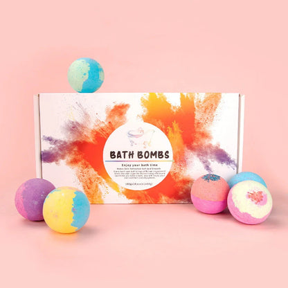 14-piece explosive salt ball bath bomb gift box with varied fragrances for relaxing baths