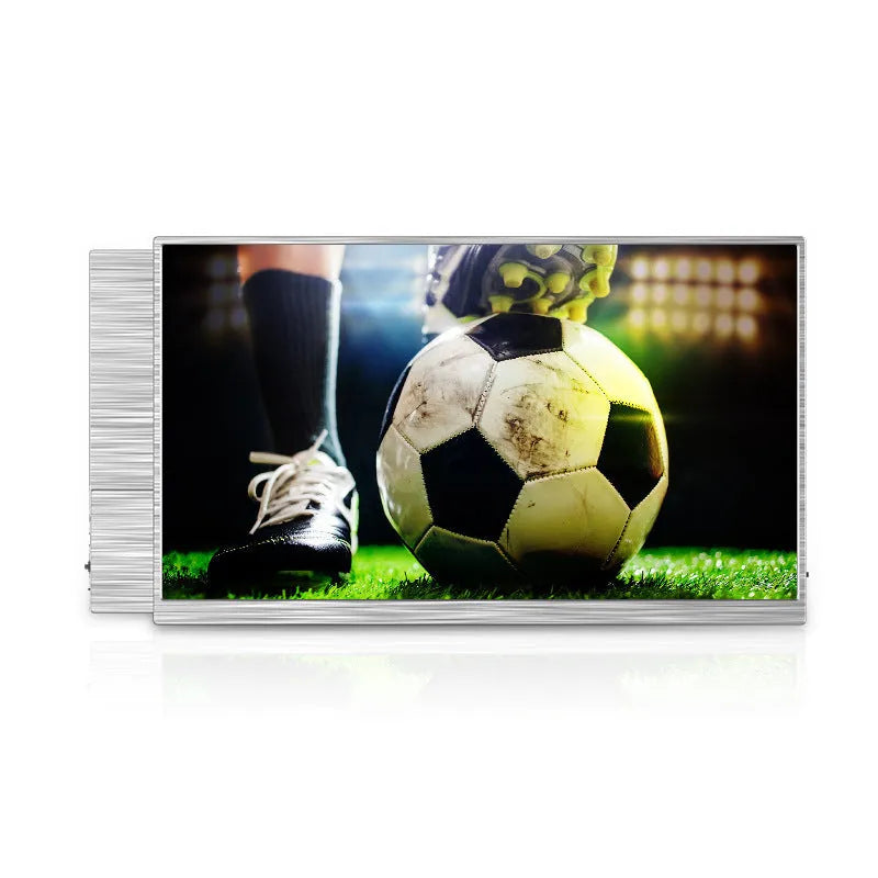 15-inch portable monitor with slim design on a desk next to a laptop