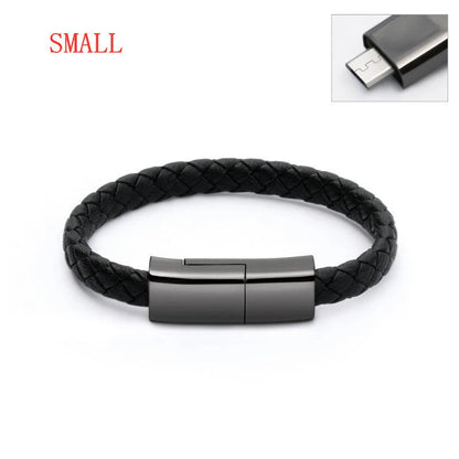 Creative Bracelet Data Cable for Apple, Android, and Type-C devices, wearable and tangle-free