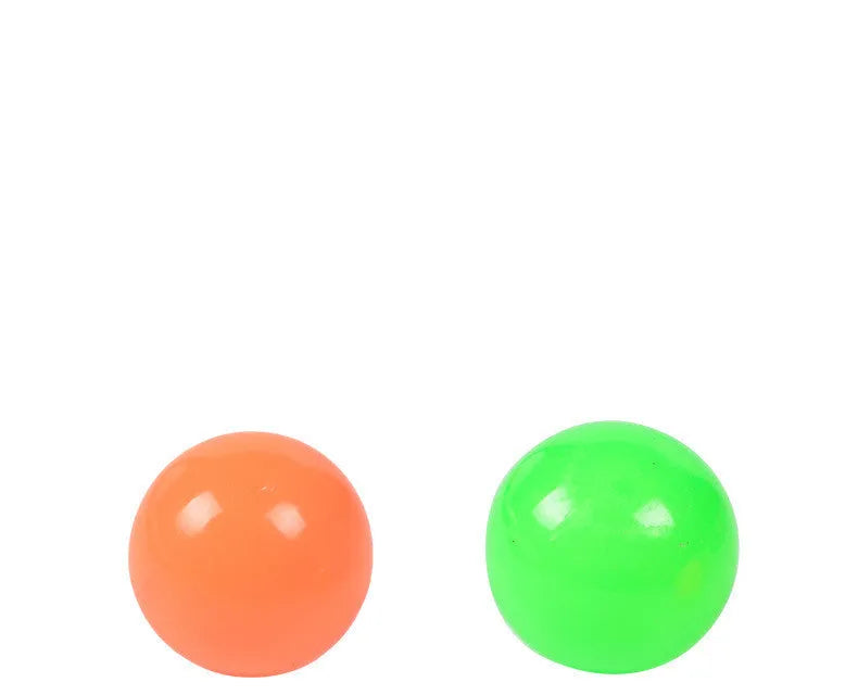 4.5cm luminous ceiling ball in neon green, sticky TPR material for indoor wall play