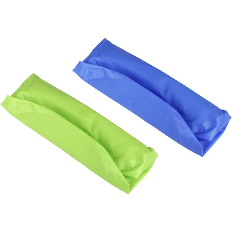 Camping concave-convex folding washbasin bucket 30cm plastic ultra-light blue green open and folded views