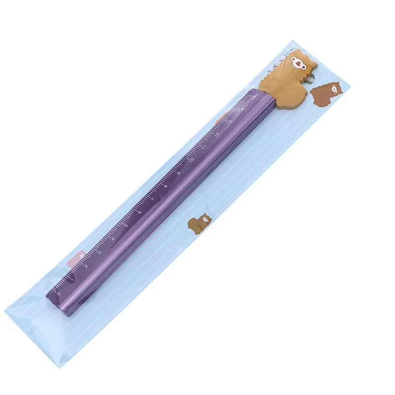 15 cm aluminium ruler straight edge measuring tool on a desk