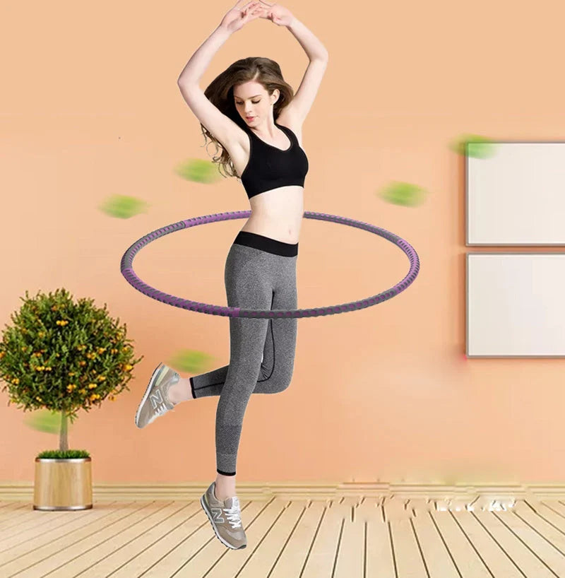 Adjustable stainless steel fitness hoop for weight loss and body toning with thick sponge padding