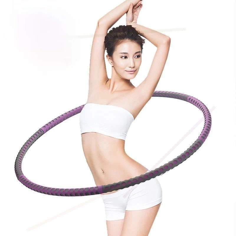 Adjustable stainless steel fitness hoop for weight loss and body toning with thick sponge padding