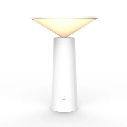 A modern LED desk lamp with three-colour lighting modes, touch controls, and a 360-degree rotating head for versatile illumination
