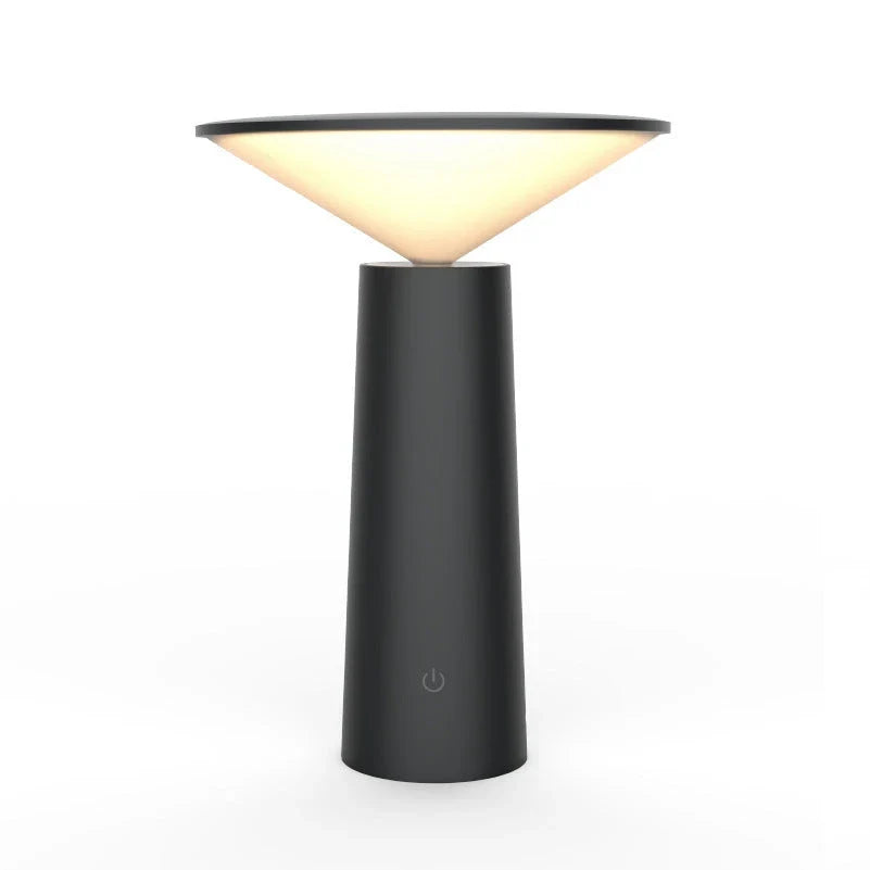 A modern LED desk lamp with three-colour lighting modes, touch controls, and a 360-degree rotating head for versatile illumination