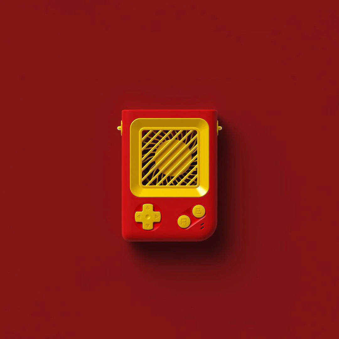 Creative Game Console Portable Handheld Mini Fan with turbofan blade and TYPE-C charging