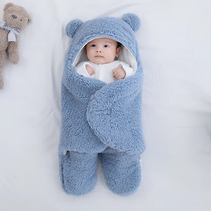 Cotton blend baby quilted sleeping bag wrapper in khaki colour showing quilted pattern and secure fastenings