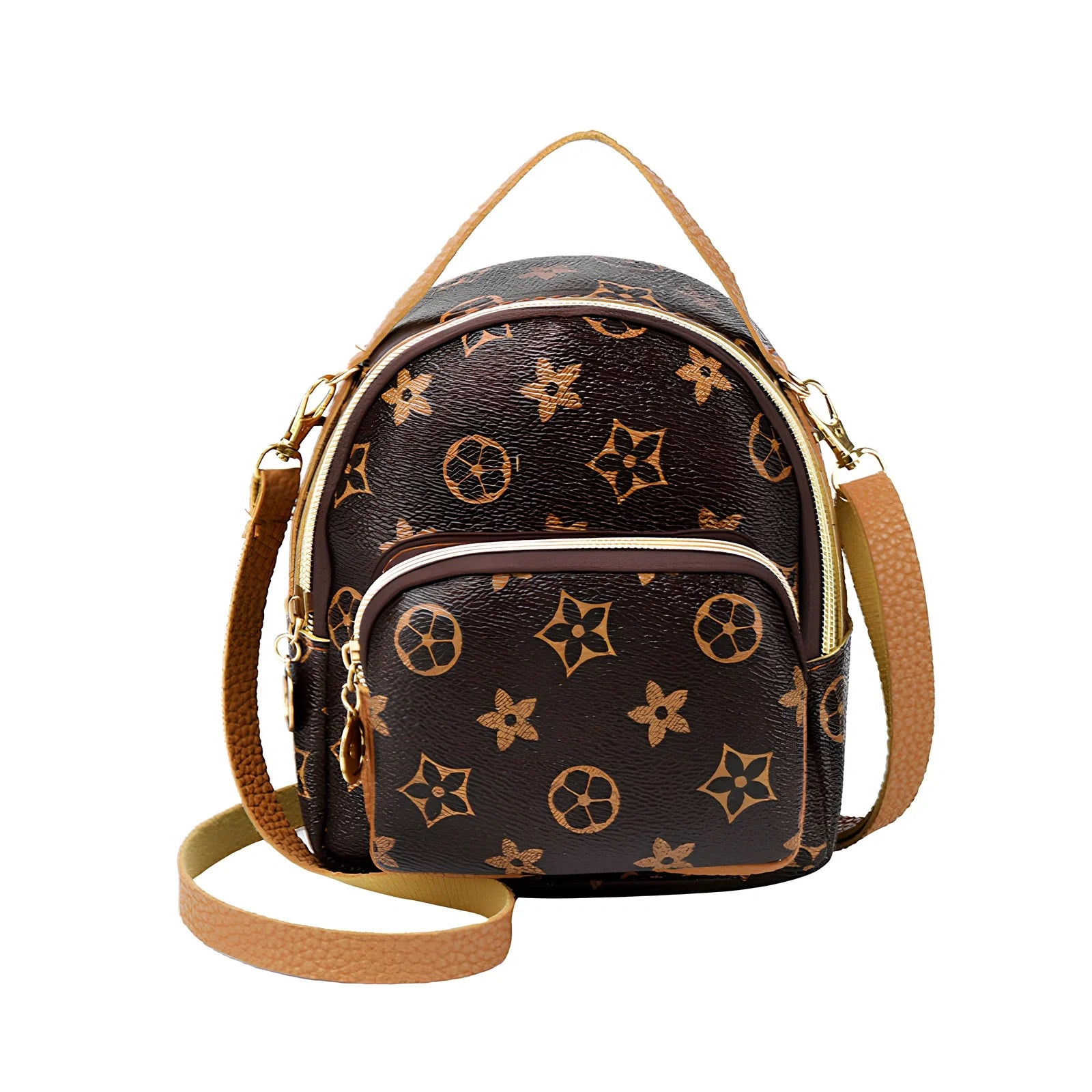 Plaid pattern backpack with PVC construction and retro design, 30cm height with letter printing detail