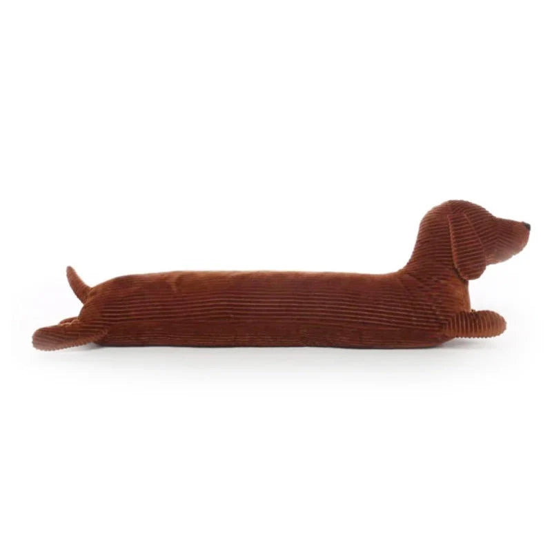 Brown British Short-Legged Dachshund Plush Pillow, 120cm Nordic style with plush material