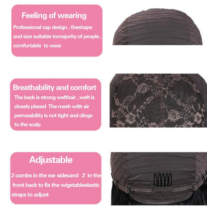 Short curly black human hair wig showing 25cm length and natural curl pattern