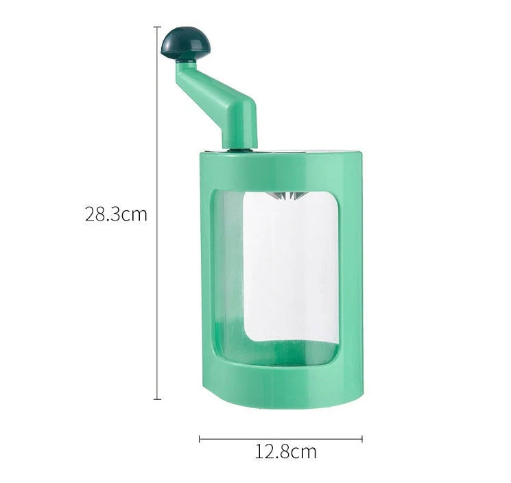 Green multifunctional vegetable shredder with stainless steel blade for efficient kitchen prep