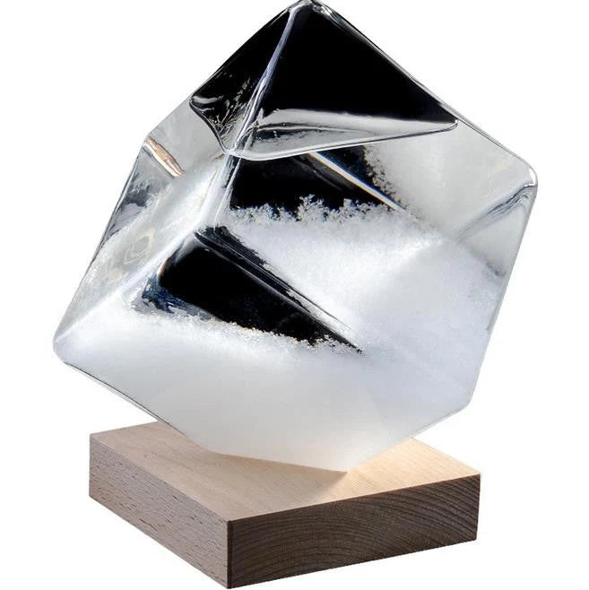 Desktop Droplet Storm Glass Bottle Weather Forecast Predictor with base in white or blue