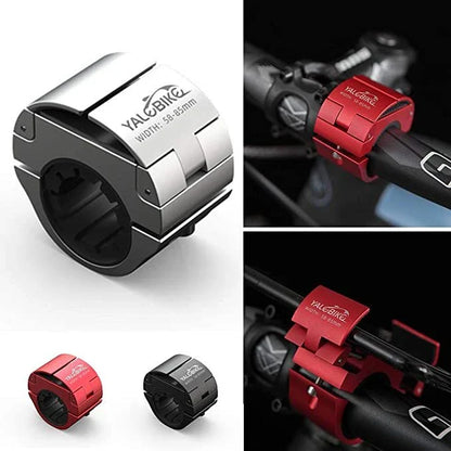 Universal bike phone mount with invisible folding design in black, red, and silver