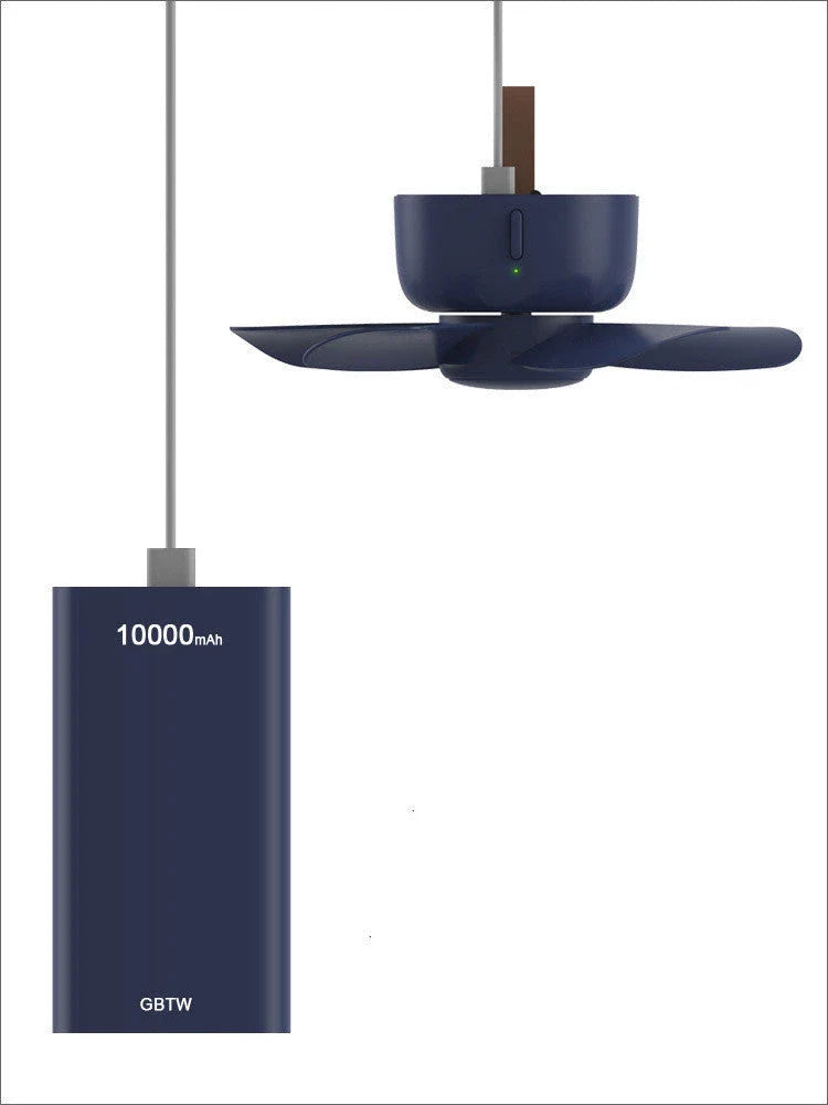 USB powered ceiling fan with remote control in blue and pink options