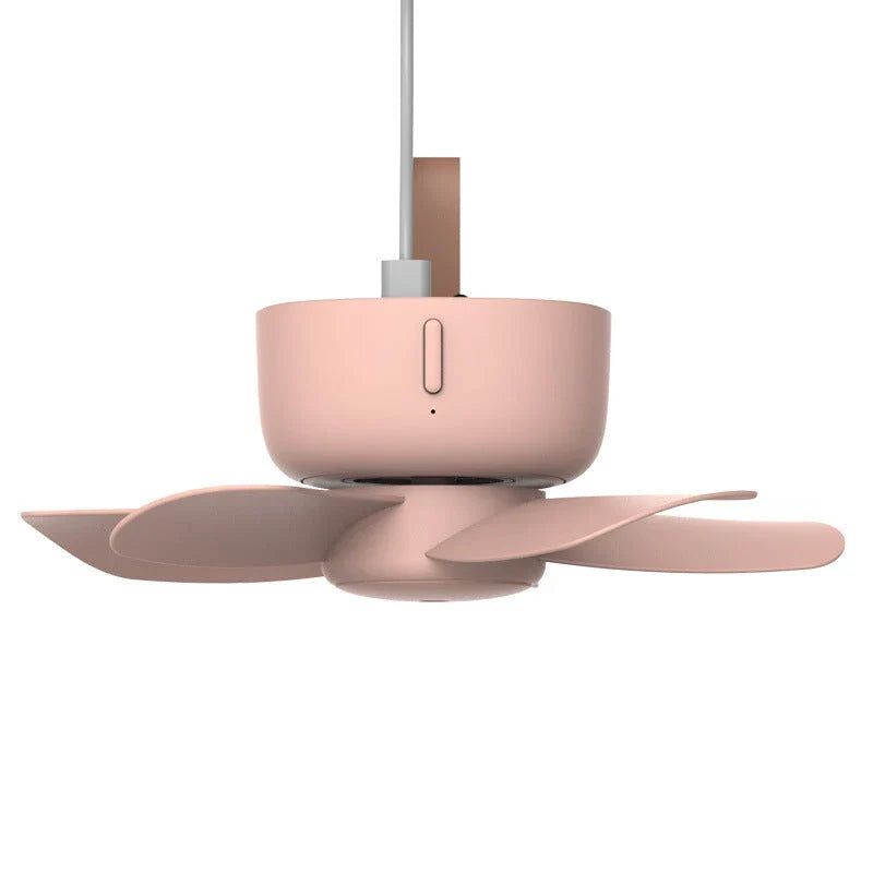 USB powered ceiling fan with remote control in blue and pink options