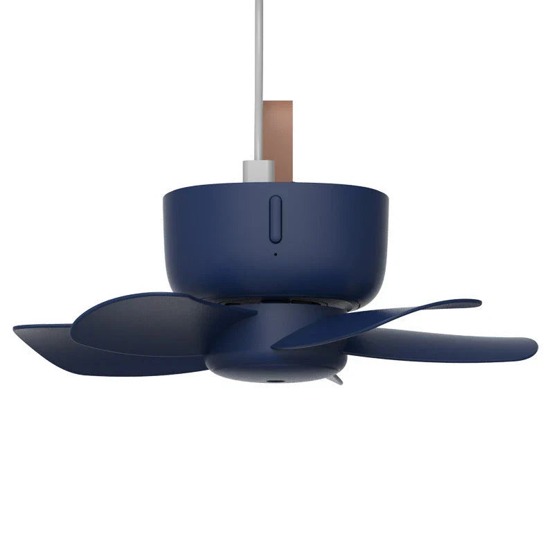 USB powered ceiling fan with remote control in blue and pink options