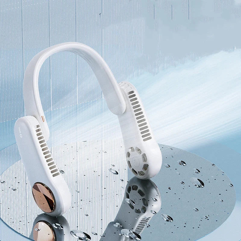 USB rechargeable mini personal neck fan with adjustable airflow