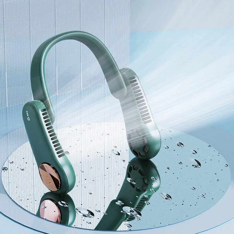 USB rechargeable mini personal neck fan with adjustable airflow