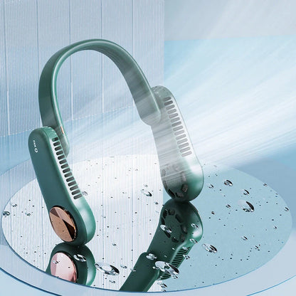 USB rechargeable mini personal neck fan with adjustable airflow