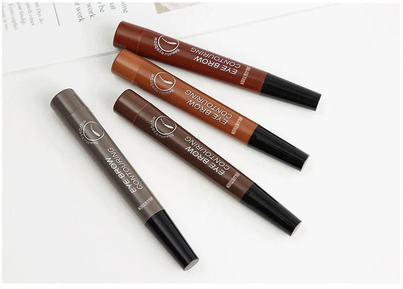 Four forked liquid eyebrow pencil in black with long-lasting, not easy to take off formula