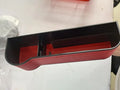 PU leather car seat gap storage box in black, showing phone and cup storage between seat and console