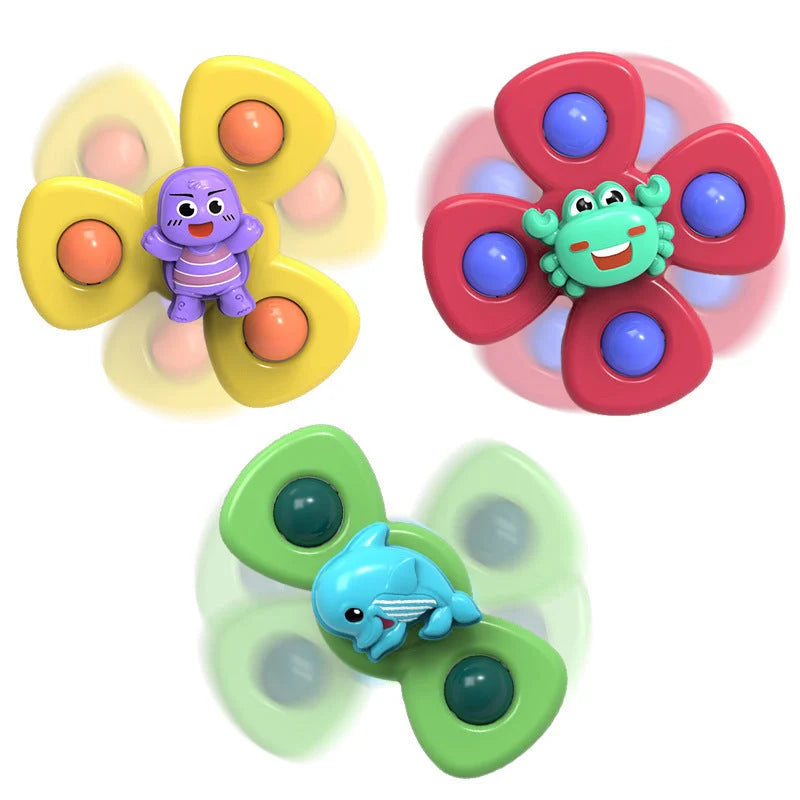 Kids Gyro Insect Sucker Spinner Rattle Bath Toy for Baby Toddlers