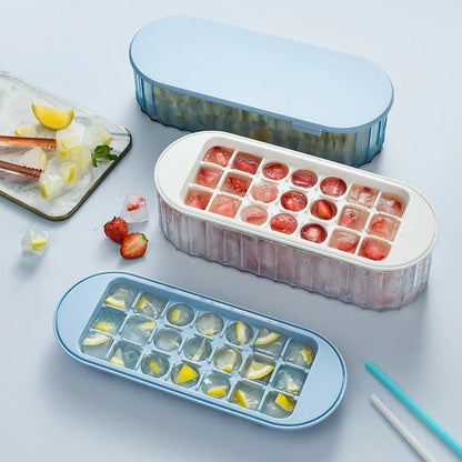 DIY Household Refrigerator Ice Box in various colours, showcasing its two-in-one ice-making and storage functionality