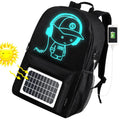 Solar powered backpack with monocrystalline panel, Oxford cloth, waterproof, 20-35L capacity, multiple pockets