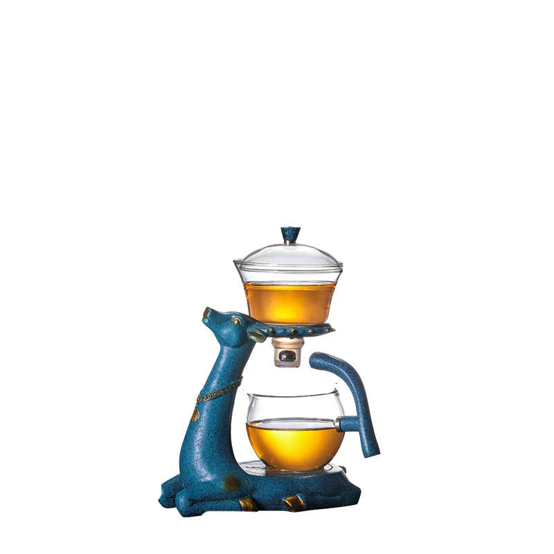 Creative Deer Glass Teapot with heat-resistant infuser for Turkish tea