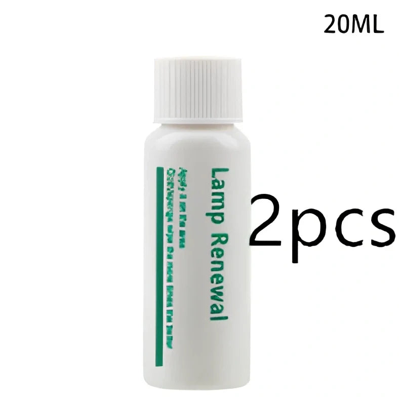 20ml automobile headlight repair liquid bottle for oxidation and yellowing restoration, with sanding steps for clear lenses