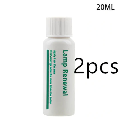 20ml automobile headlight repair liquid bottle for oxidation and yellowing restoration, with sanding steps for clear lenses