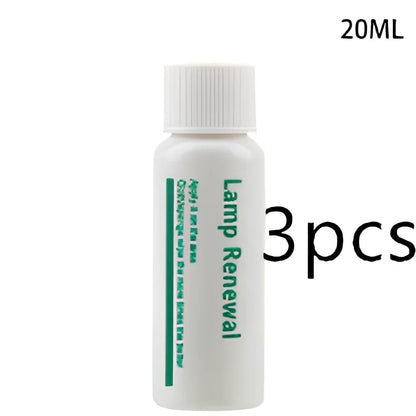 20ml automobile headlight repair liquid bottle for oxidation and yellowing restoration, with sanding steps for clear lenses