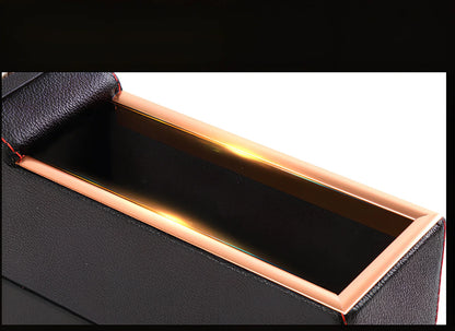 PU leather car seat gap storage box with USB charging port and cup holder function