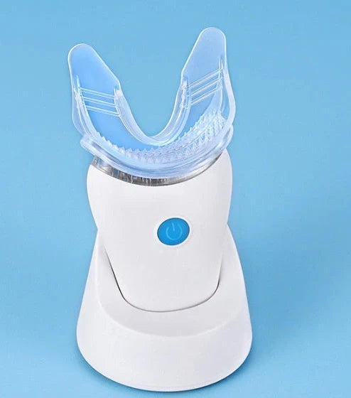 White cold light tooth whitening instrument with 7 blue LED lights, 80mm length, for dental care