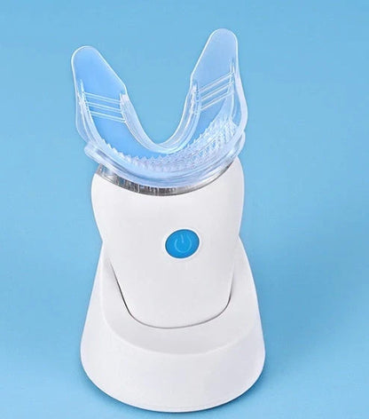 White cold light tooth whitening instrument with 7 blue LED lights, 80mm length, for dental care
