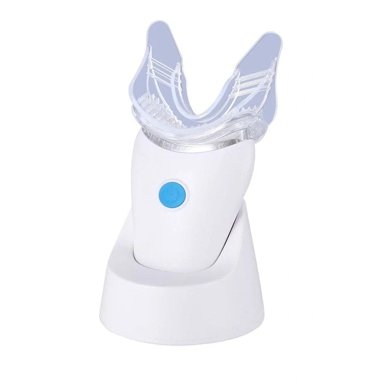 White cold light tooth whitening instrument with 7 blue LED lights, 80mm length, for dental care